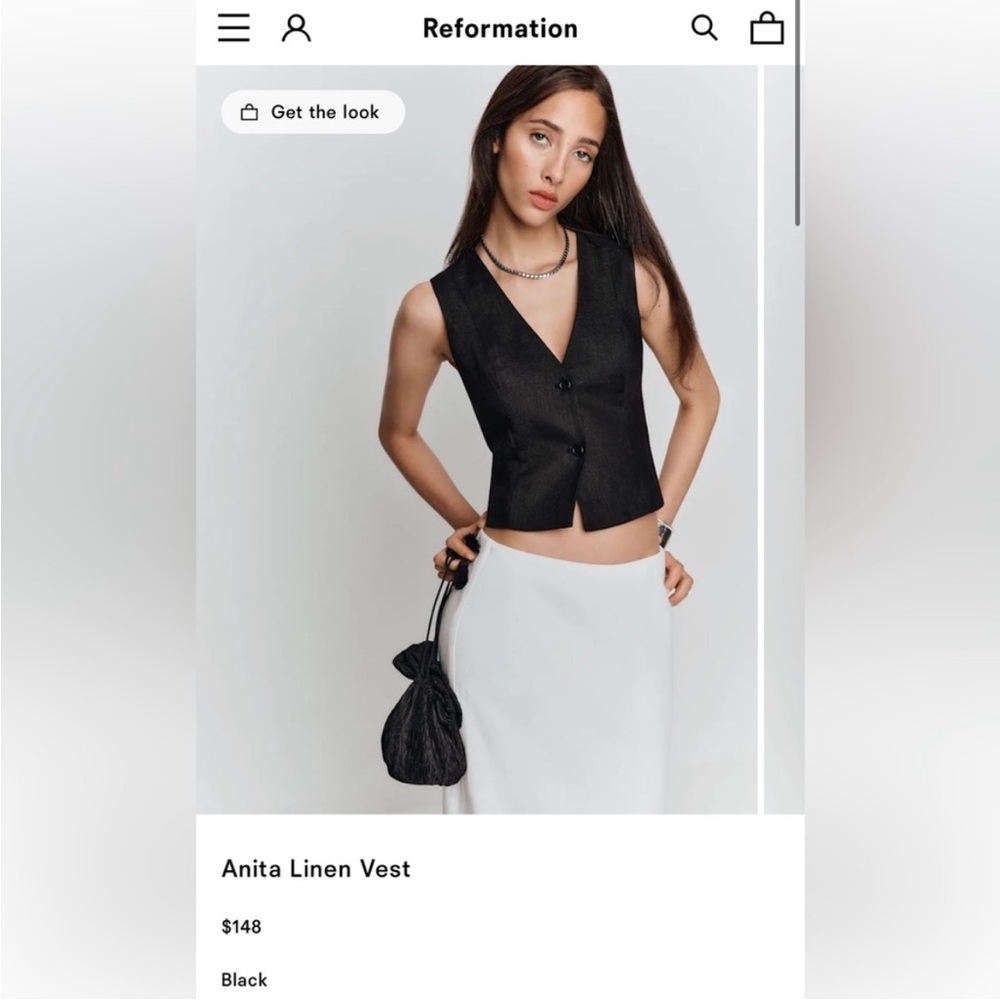 NWT • Reformation Anita Linen Vest - Picture 6 of 8